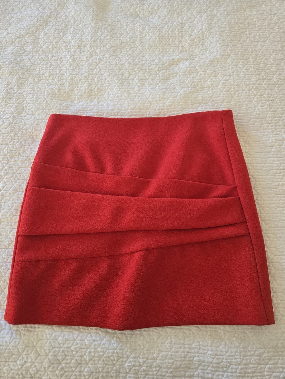 Maje Red Pleated Detail Mini Skirt - Women's, size 34